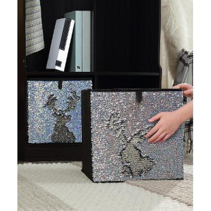 Organize It All Reversible Sequin Storage Cube in Silver