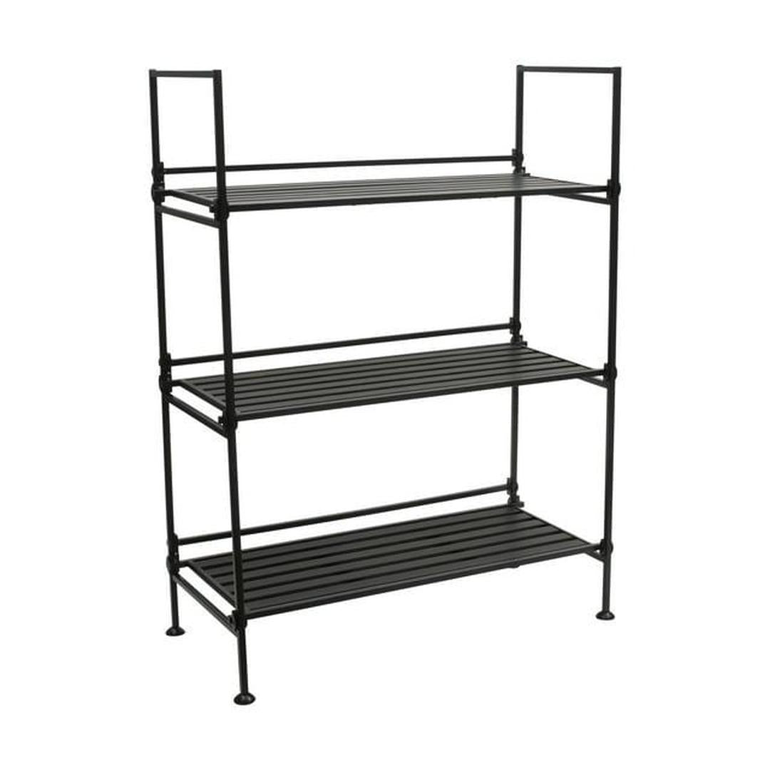 Organize It All 3 Tier Freestanding Storage Shelf Unit in Espresso