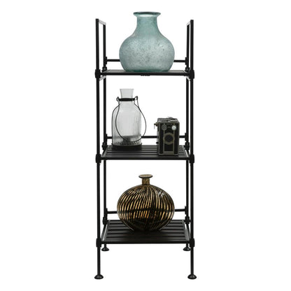 Organize It All 3 Tier Metal Square Shelving Tower, Black