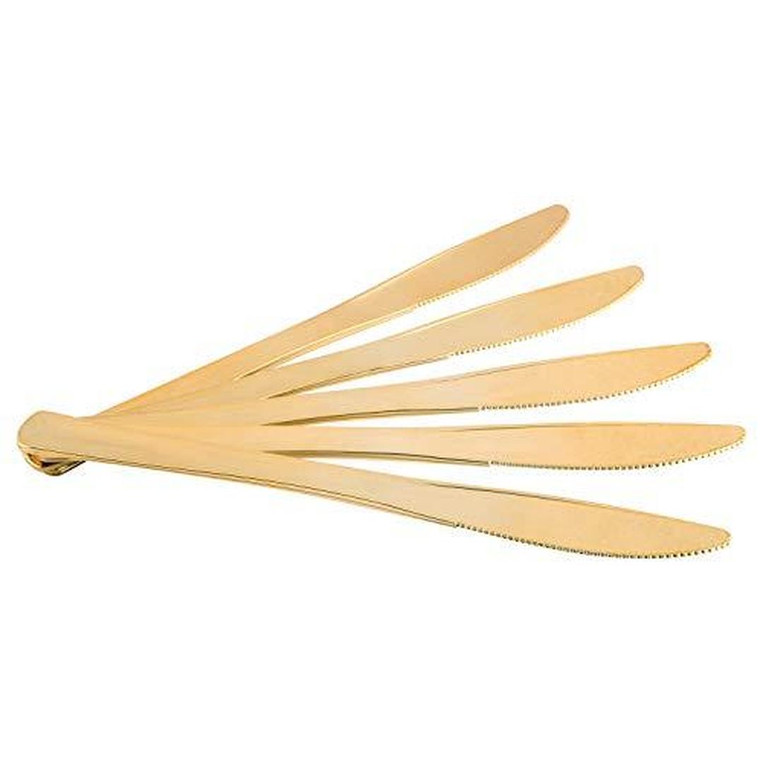 Luxe Party Milan Gold Plastic Knives, One Size