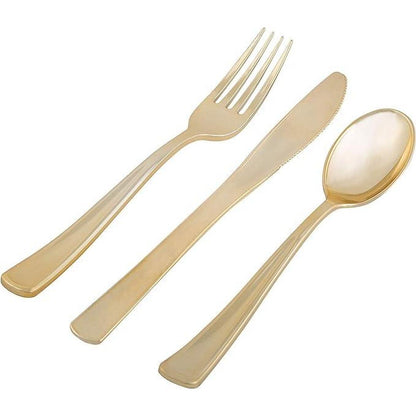 Luxe Party Milan Gold Plastic Knives, One Size