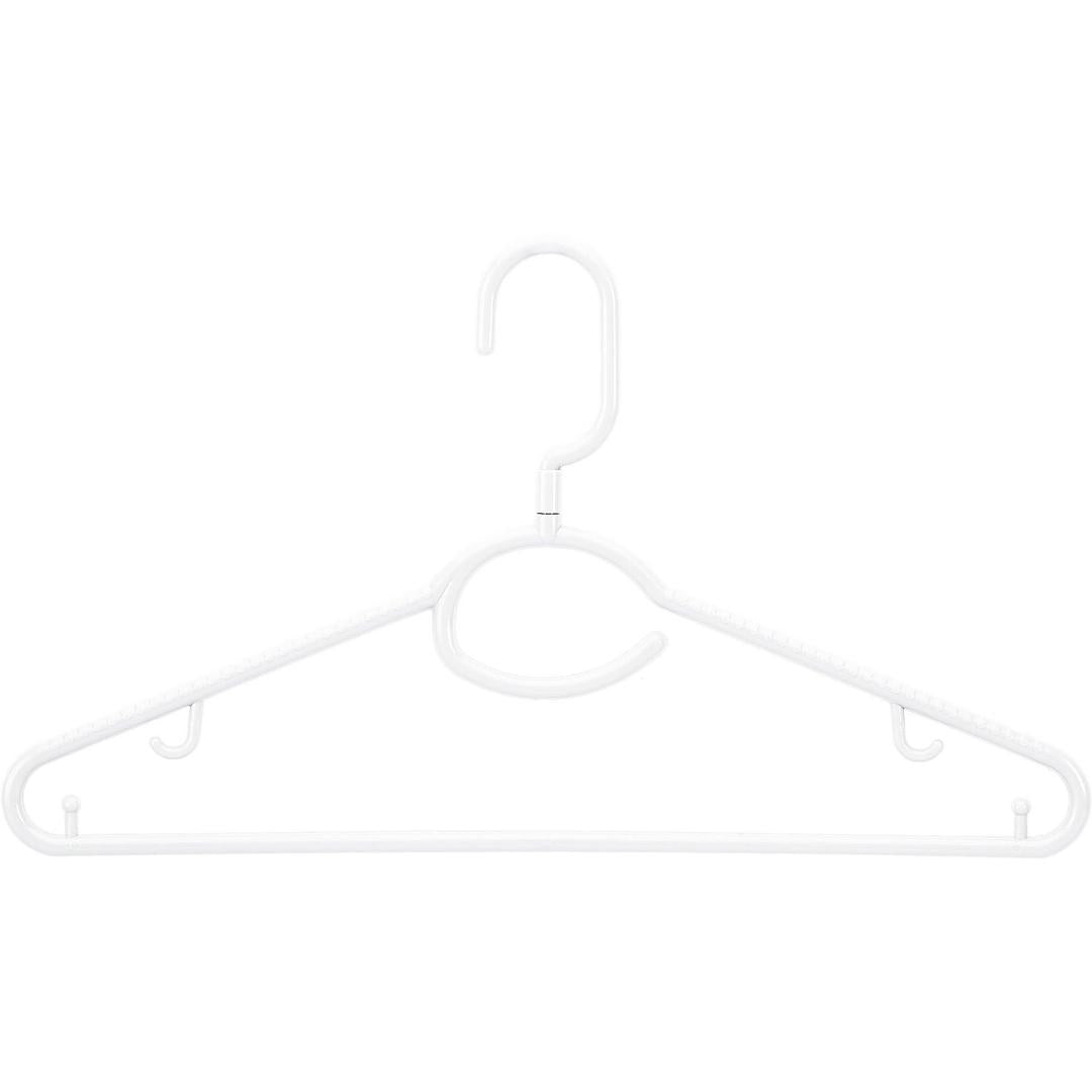 WOOLITE 5 Pack Swivel Neck Hangers, Good for Blouses, Pants, Dresses, White