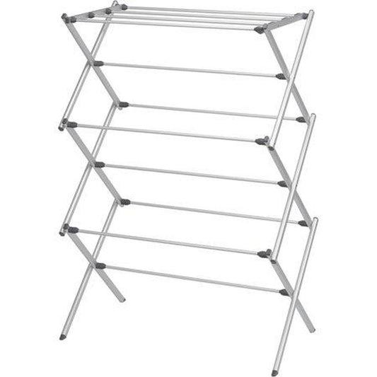 Woolite Compact Clothes Drying Rack - Space Saver, Easy Storage, Foldable Design in Elegant Silver