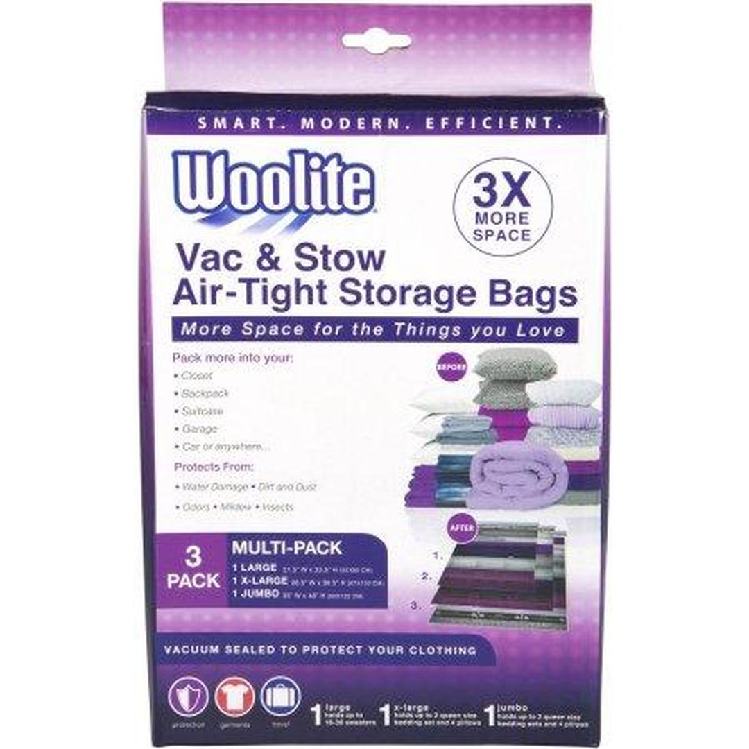 Woolite Nylon Airtight Vacuum Storage Bag - Multi-Pack (Set of 3)