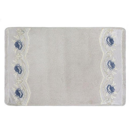 Popular Bath Blossom Rose Bath Rug, Blue