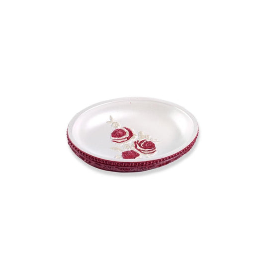 Popular Bath Blossom Rose Soap Dish, BURGUNDY