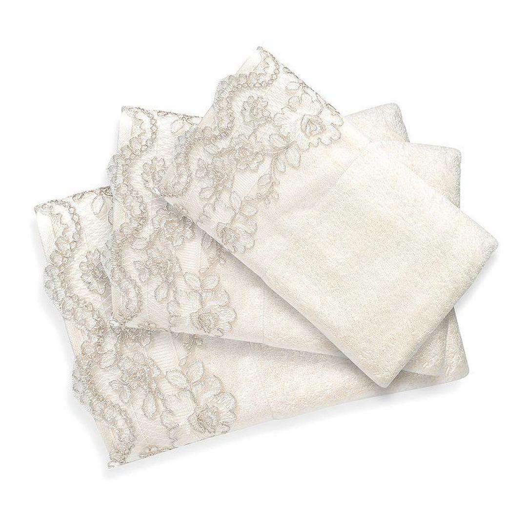 Popular Bath 3Pc Towel Set | Rose Vine | Beige-Taupe