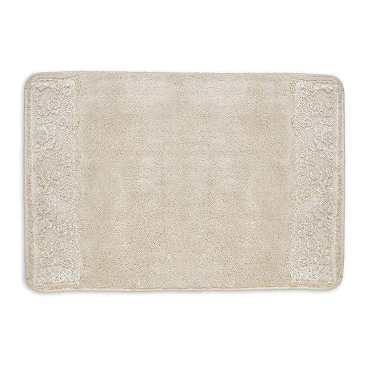 Rose Vine Luxury Bath Rug | Shower Mat | Shower Tub Decor - Beige