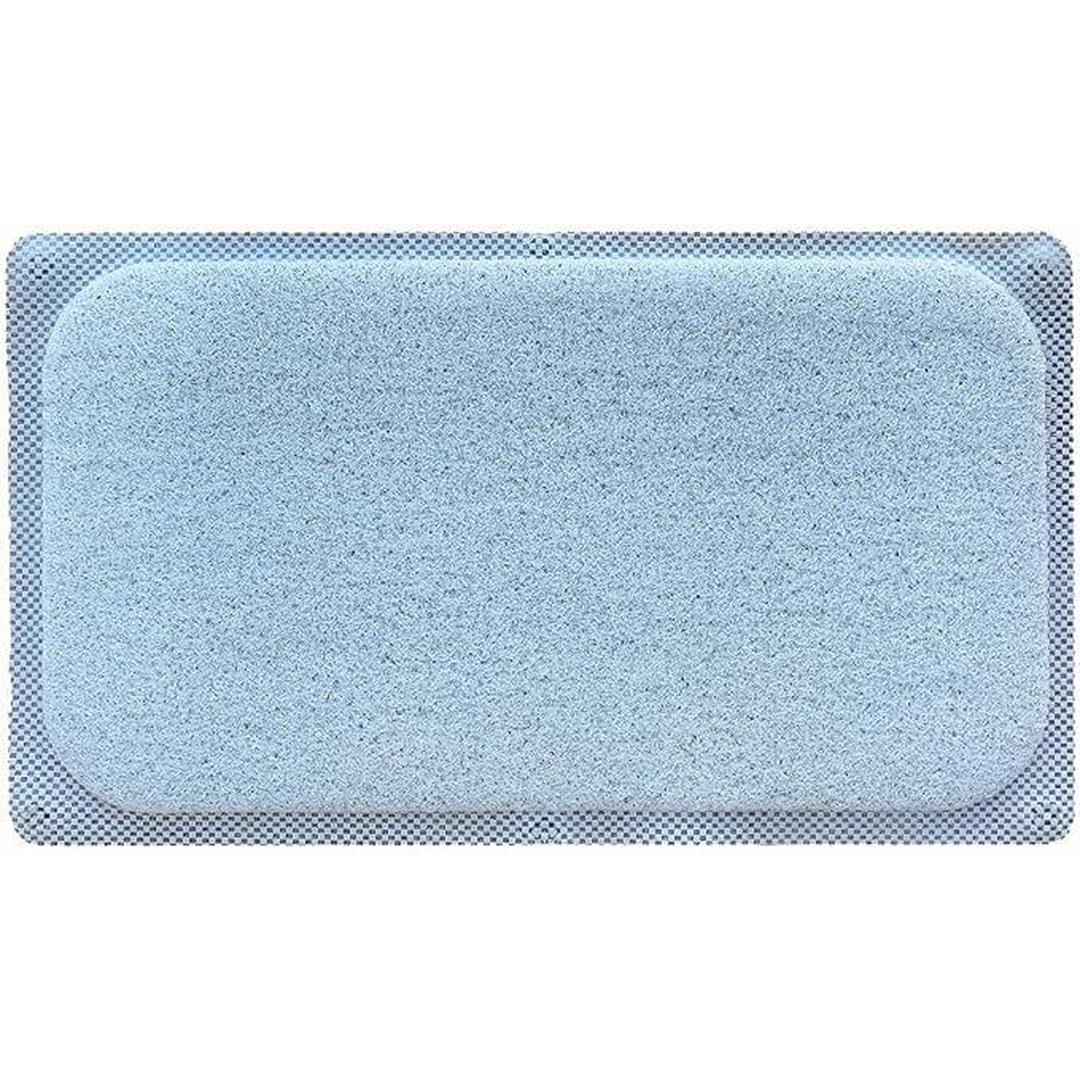 Popular Bath Products 29.5 in. W X 17.25 in. L Loofa Bath Carpet in Mint, Angel Blue