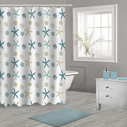 Popular Bath Shower Curtain 17 Piece Bath Set, Aqua