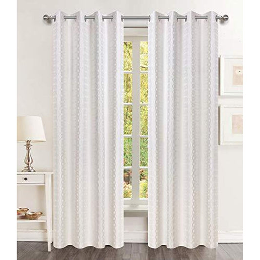 Popular Home 84-in White Grommet Single Curtain Panel