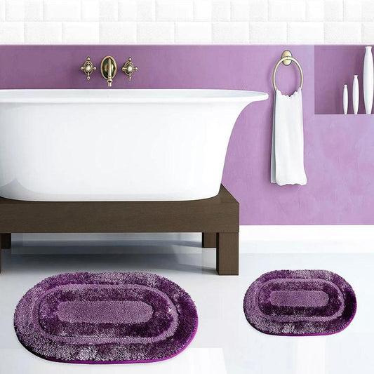 Popular Bath Bath Rug, Pearl Collection, 2-Piece Set, Purple