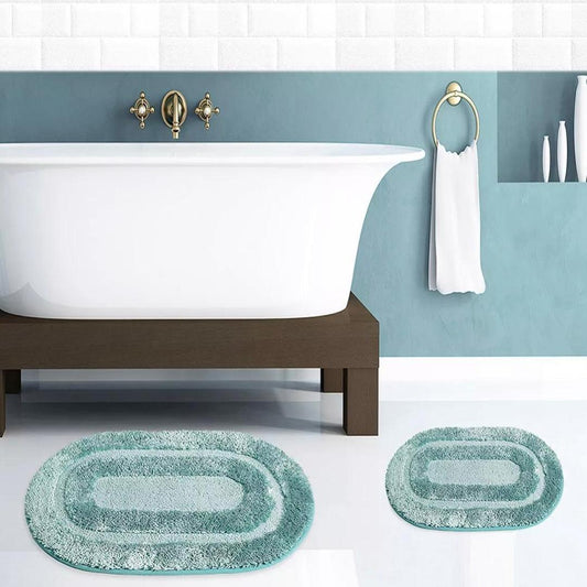 Popular Bath Bath Rug, Pearl Collection, 2-Piece Set, Blue