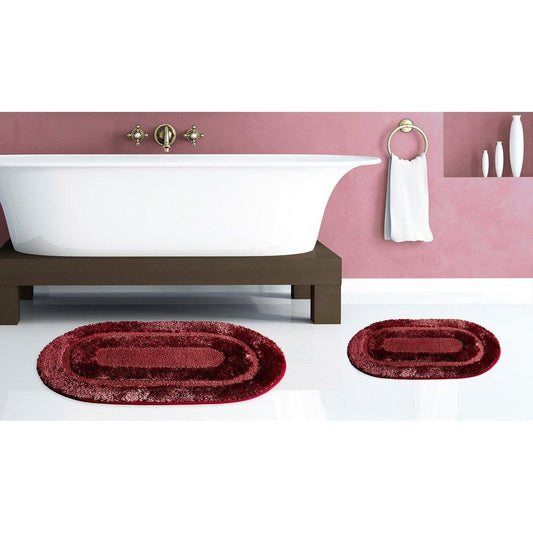 Popular Bath Bath Rug, Pearl Collection, 2-Piece Set, Burgundy