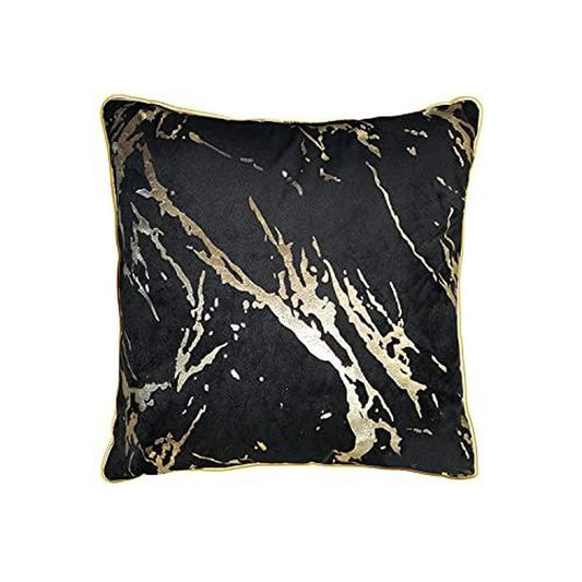 Popular Home Metallic Marble Pillow, 20" X 20", Black