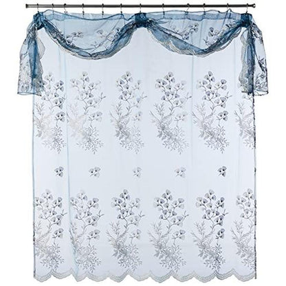 Popular Bath Capri Elegant Collection Shower Curtain, Slate Blue