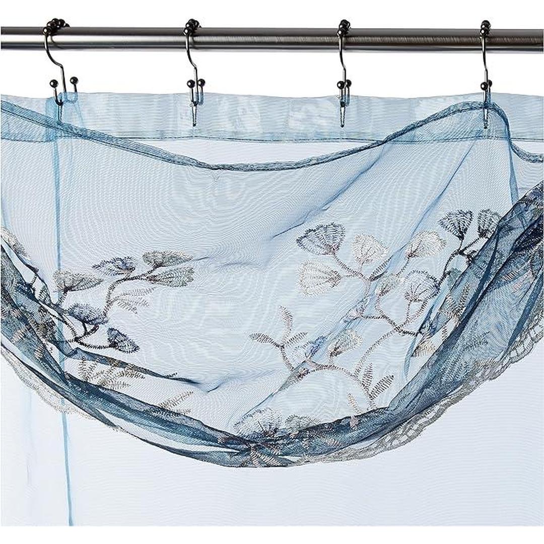 Popular Bath Capri Elegant Collection Shower Curtain, Slate Blue