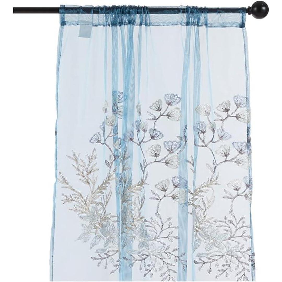 Popular Bath Capri Collection, Window Curtain, Slate Blue