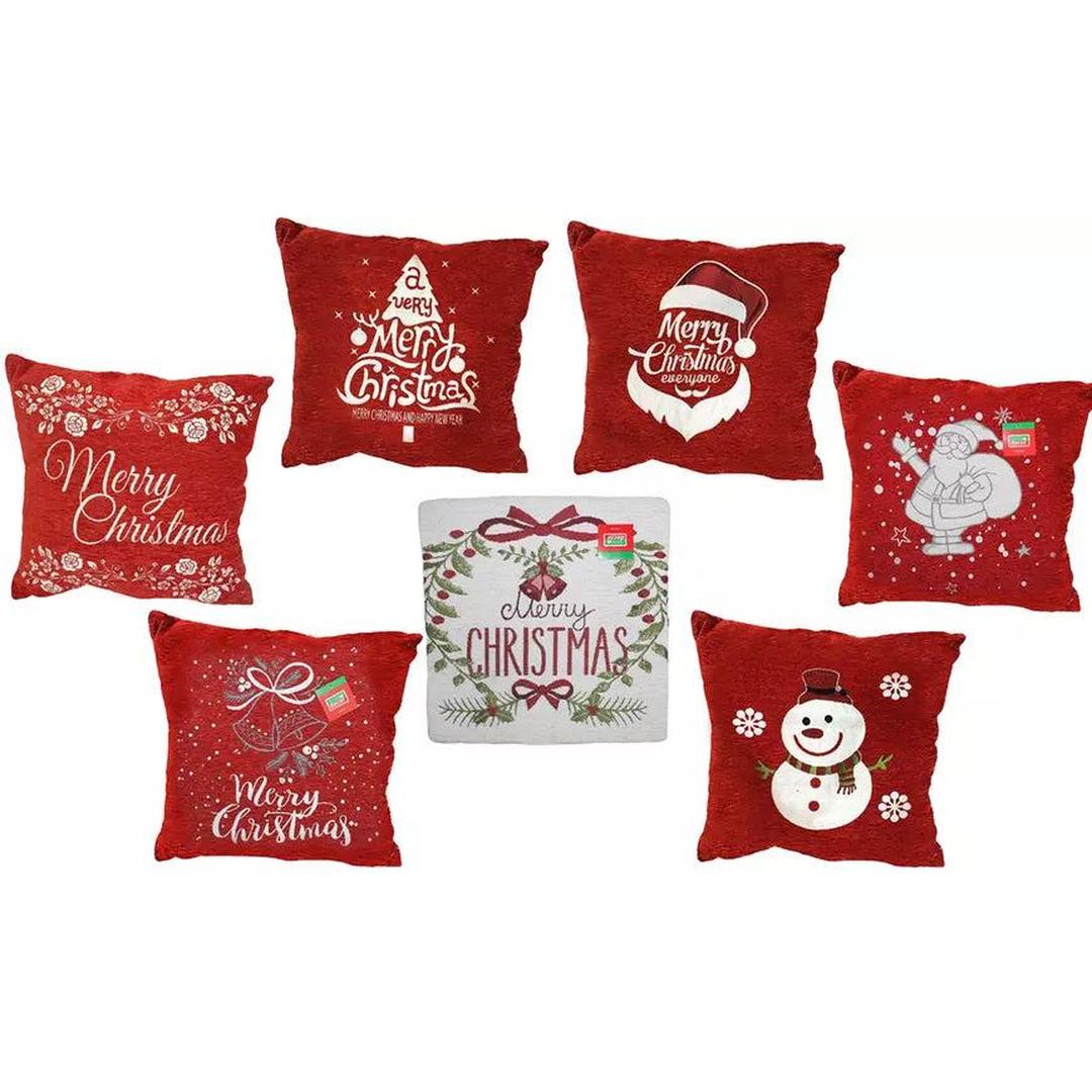 Tip Top Merry Christmas Pillow with Cheerful 'Merry Christmas' Flakes Design - 18x18