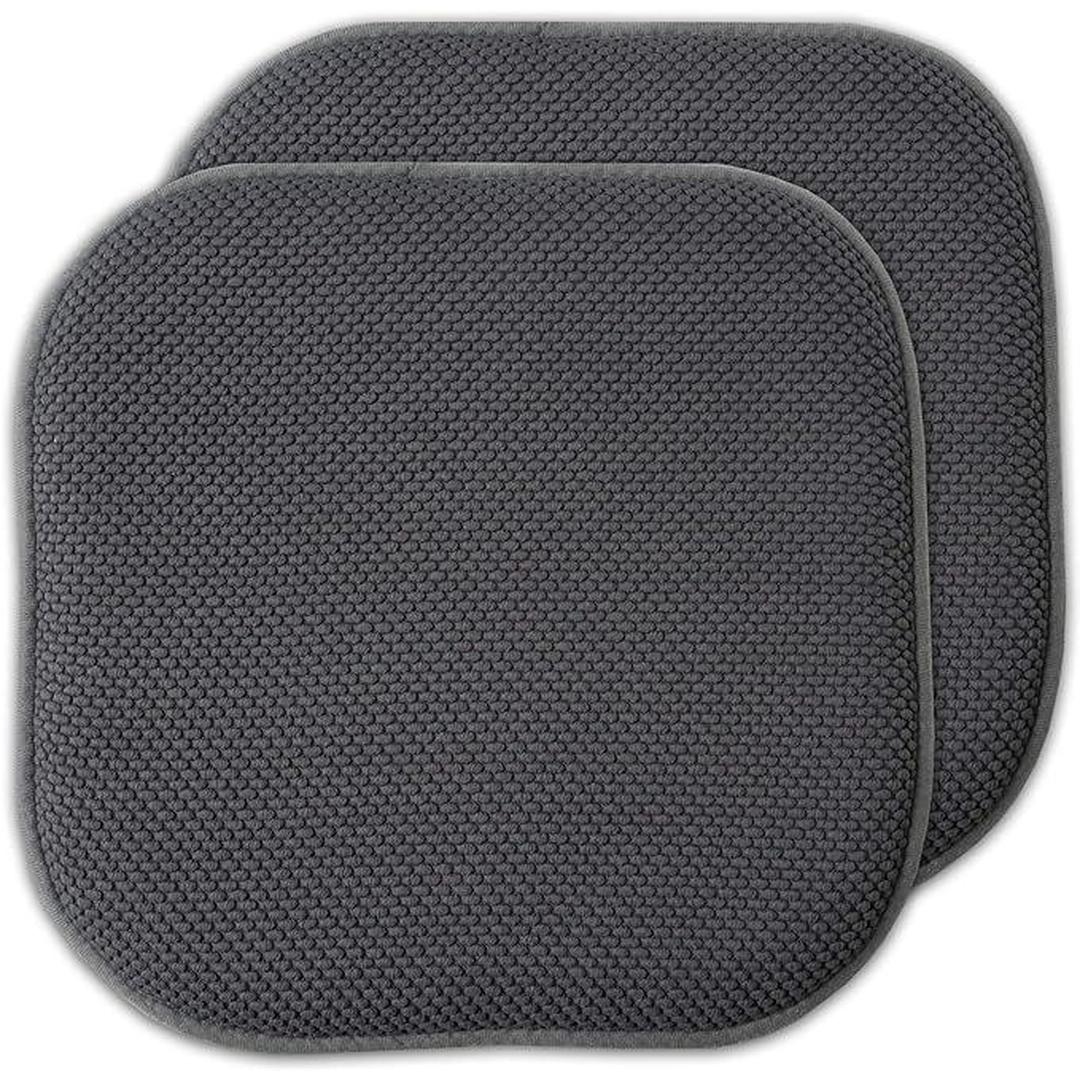 Popular Bath Honey Comb Chair Pad 2-pk., Grey, 16X16