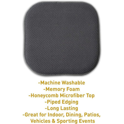 Popular Bath Honey Comb Chair Pad 2-pk., Grey, 16X16