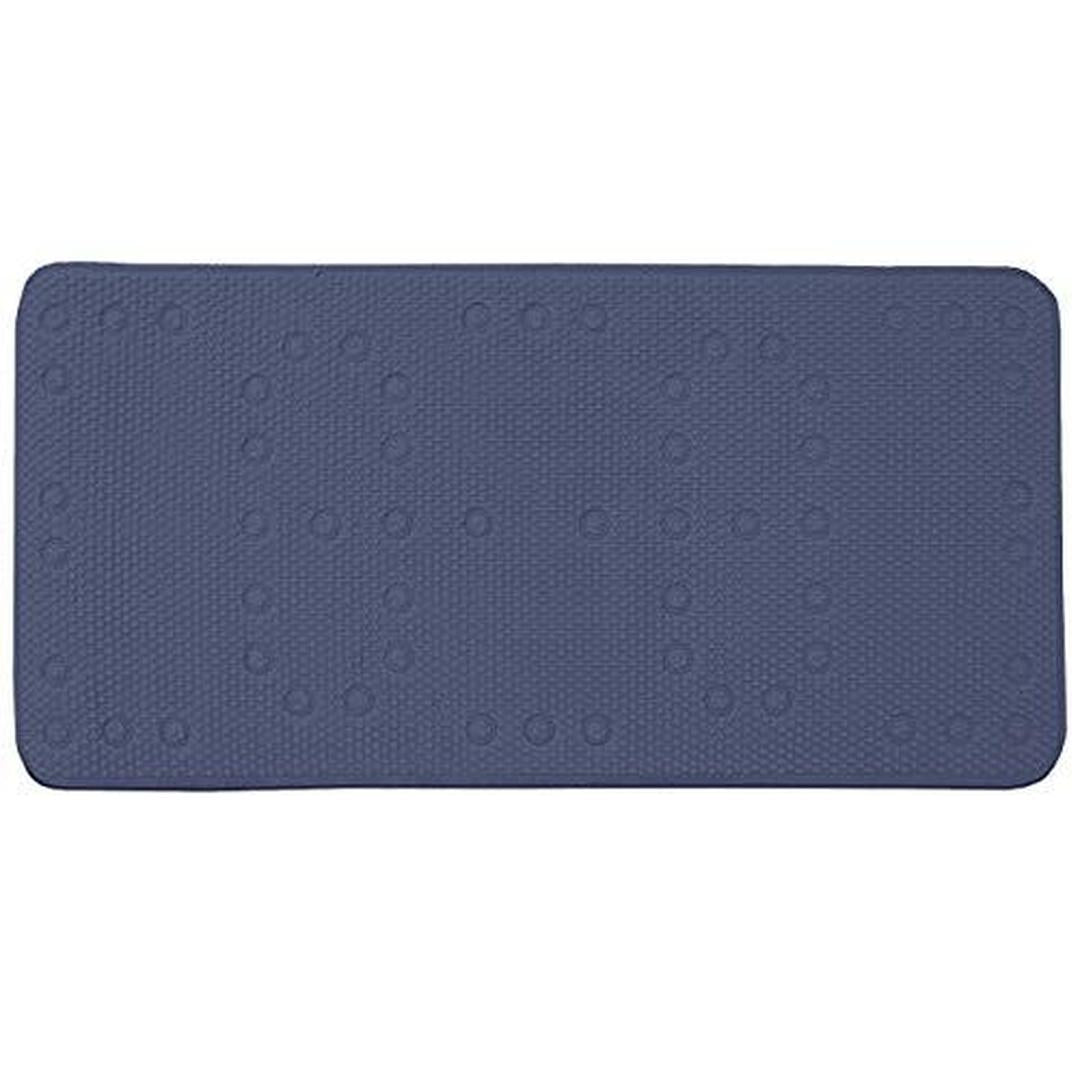 Popular Bath Capri Waffle Extra Thick, White Tub Mat, Navy