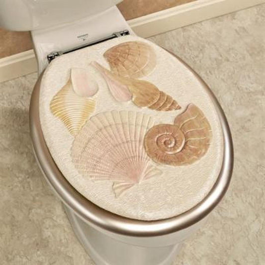 Sea Shell Elongated Toilet Seat Champagne , Champagne