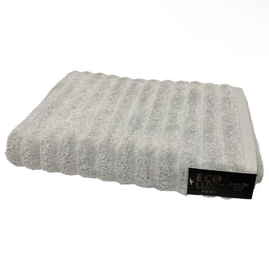 ECO Luxe Ribbed Bath Towel | 30” x 54” | Grey