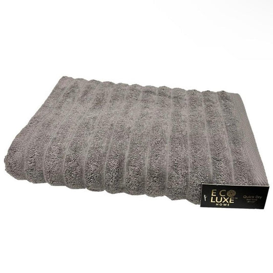 ECO Luxe Ribbed Bath Towel | 30” x 54” | Charcoal