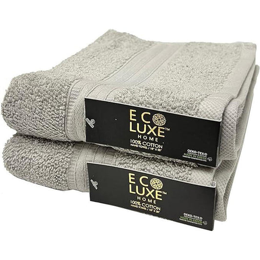 ECO LUXE 2-PACK HAND TOWEL 18” x 28” | LOFTY | GREY