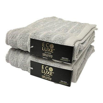 ECO LUXE HAND TOWEL 18” x 28”  - RIBBED - GREY