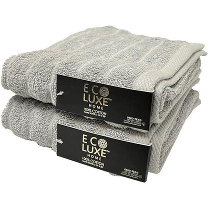 ECO LUXE HAND TOWEL 18” x 28”  - RIBBED - GREY