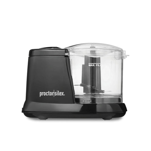 Proctor Silex Electric Food Chopper & Mini Food Processor, 1.5 Cup, Chopping, Puree & Emulsify, Black, 72507