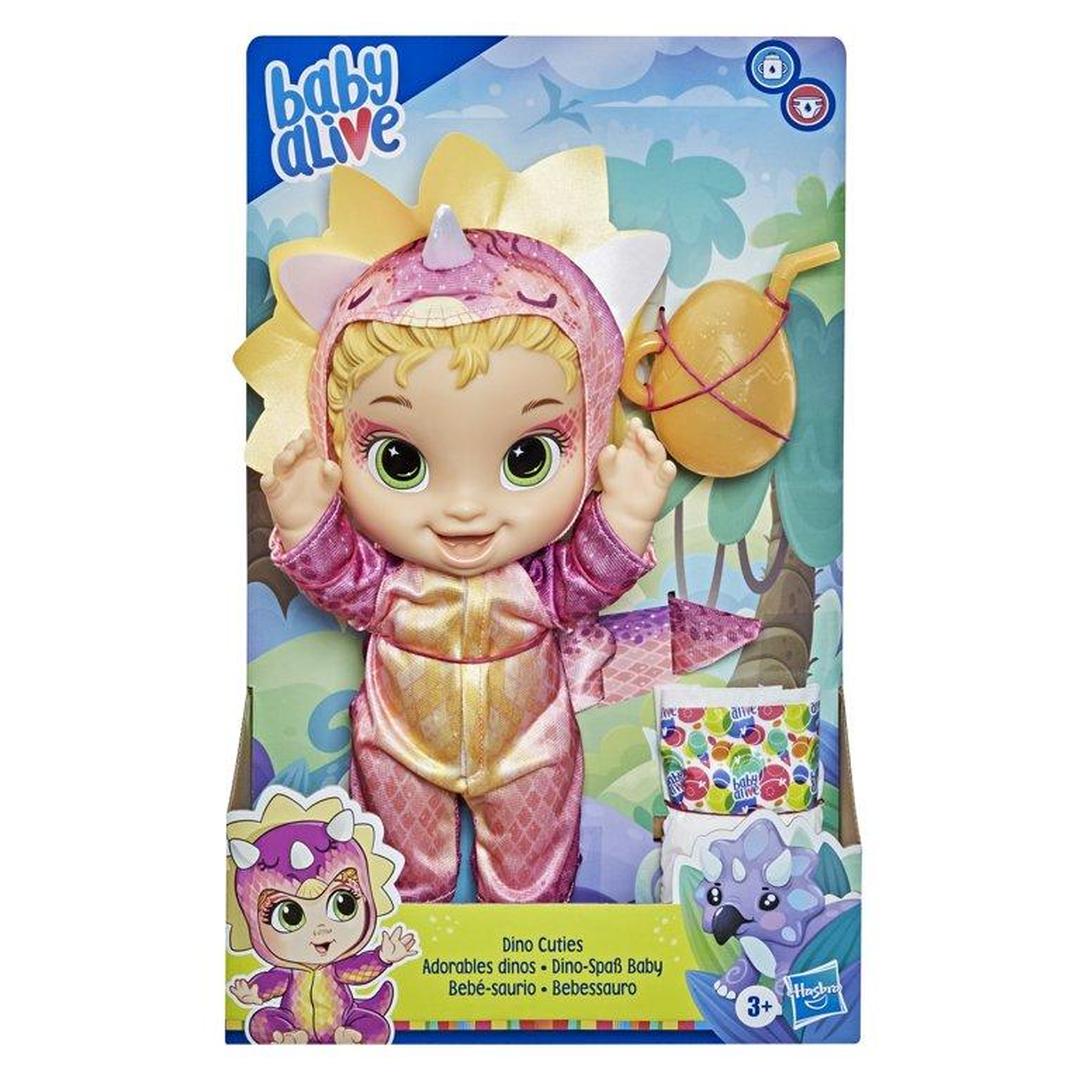 Baby Alive Dino Cuties Doll, Triceratops, Blonde Hair