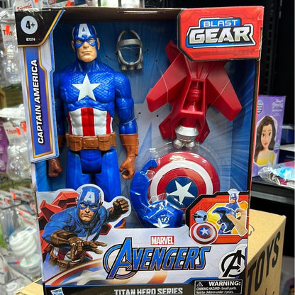 Avengers Marvel Titan Hero Series Blast Gear Captain America Action Figure