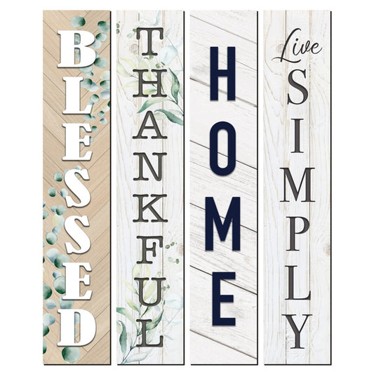 HUMBLE ABODE TYPOGRAPHY WOOD PLAQUE - SIZE: 37" x 7"