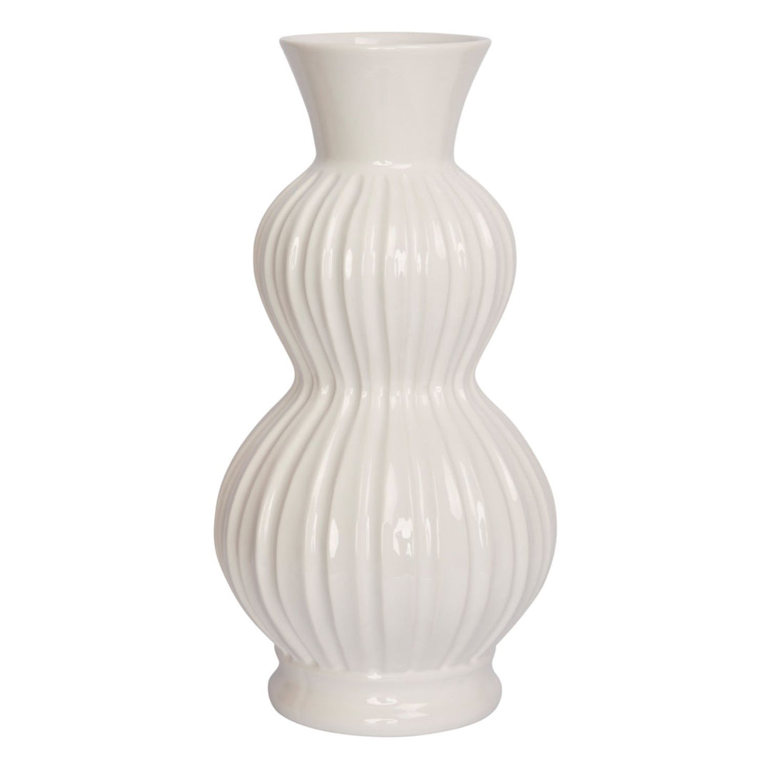 12"H WHITE CERAMIC VASE