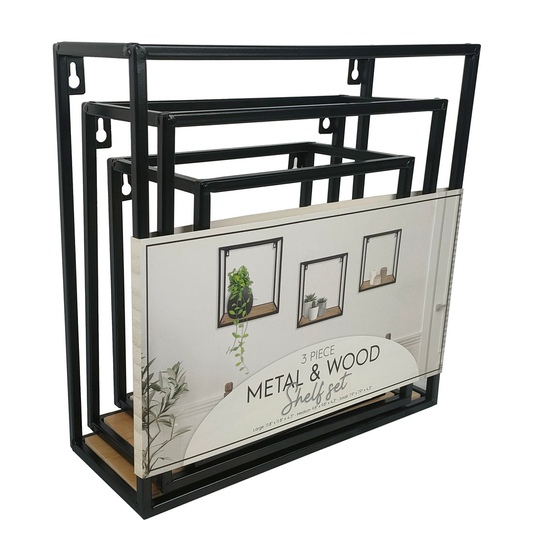3PC SET NESTED CUBE METAL WALL DECORATION