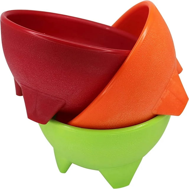 Imusa 3 Pack Plastic Salsa Dishes, Assorted Colors