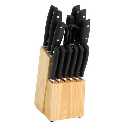 Farberware 15 Piece Cutlery Set with Natural Block - N/a
