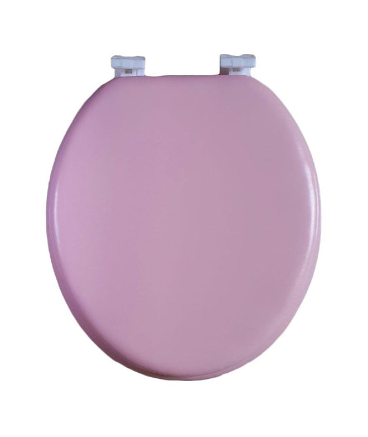 Soft Round Toilet Seat With Easy Clean & Change Hinge, Padded - Pink