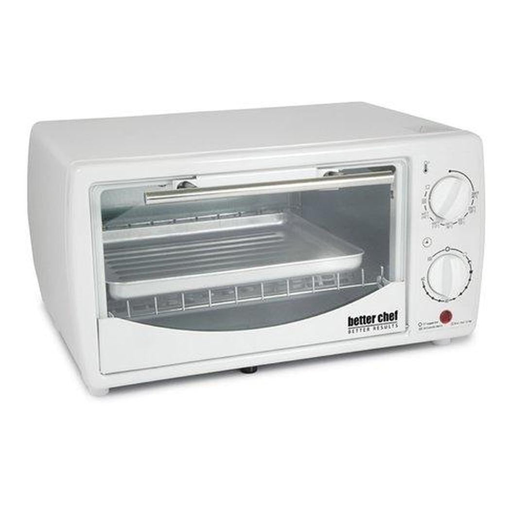 Better Chef Basic Toaster Oven 4-Slice 60-Minute Timer Slide Out Rack