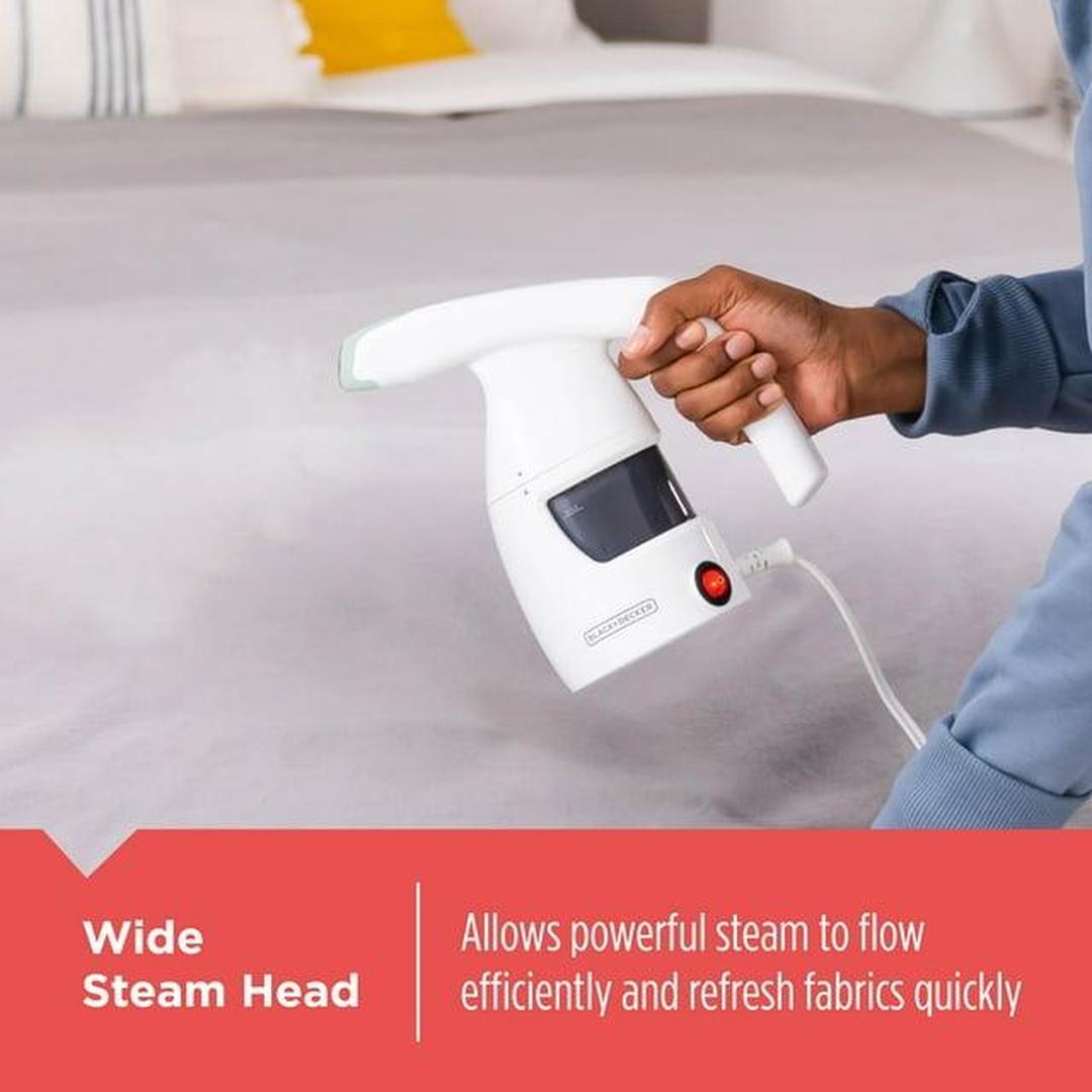 BLACK+DECKER Easy Garment Steamer - Powerful and Quick Steam Solution, White