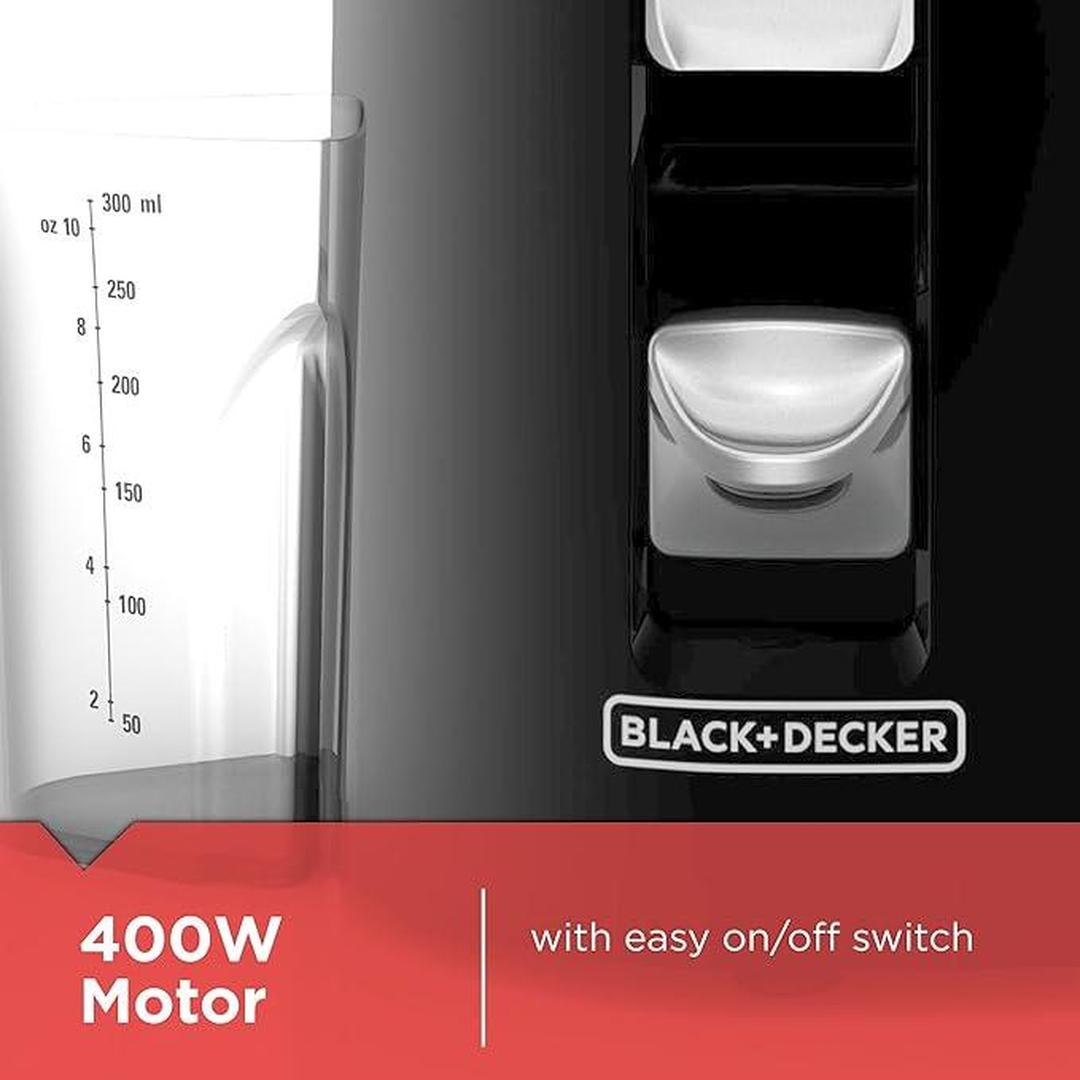 BLACK+DECKER 400-Watt Fruit and Vegetable Juice Extractor, Black