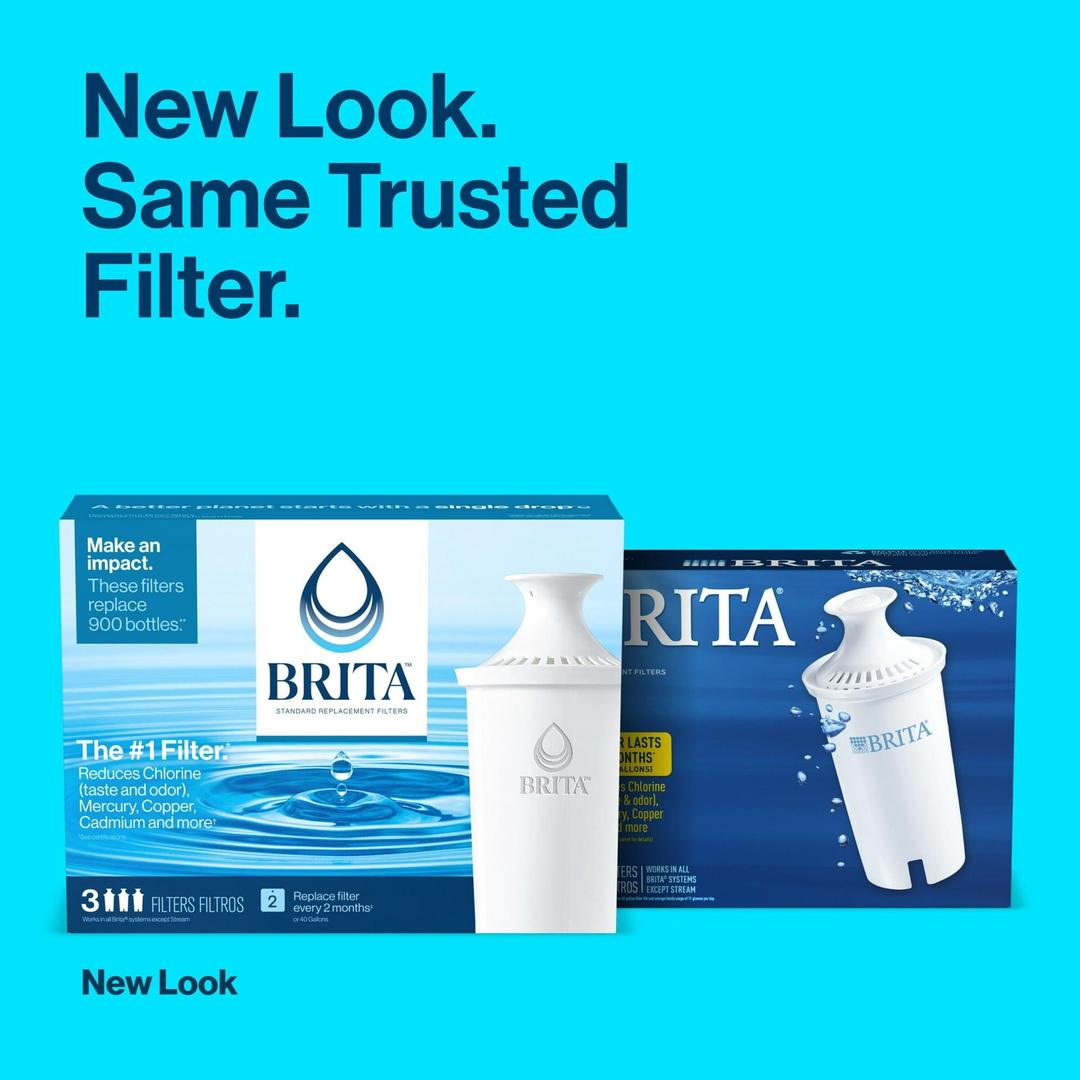 Brita Standard Water Filter, Replacement Filters for Pitchers and Dispensers