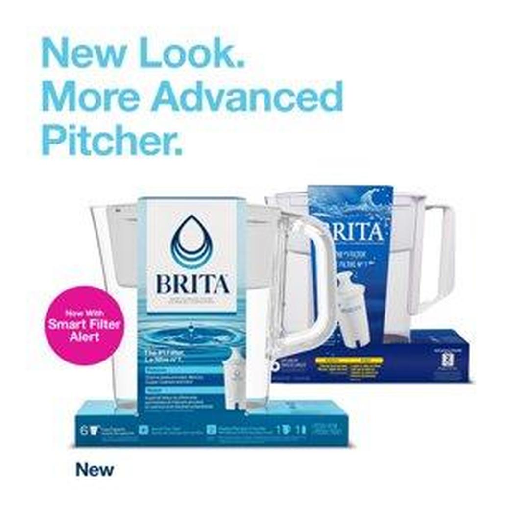 Brita Small 6 Cup Red Denali Water Filter Pitcher with 1 Brita Standard Filter