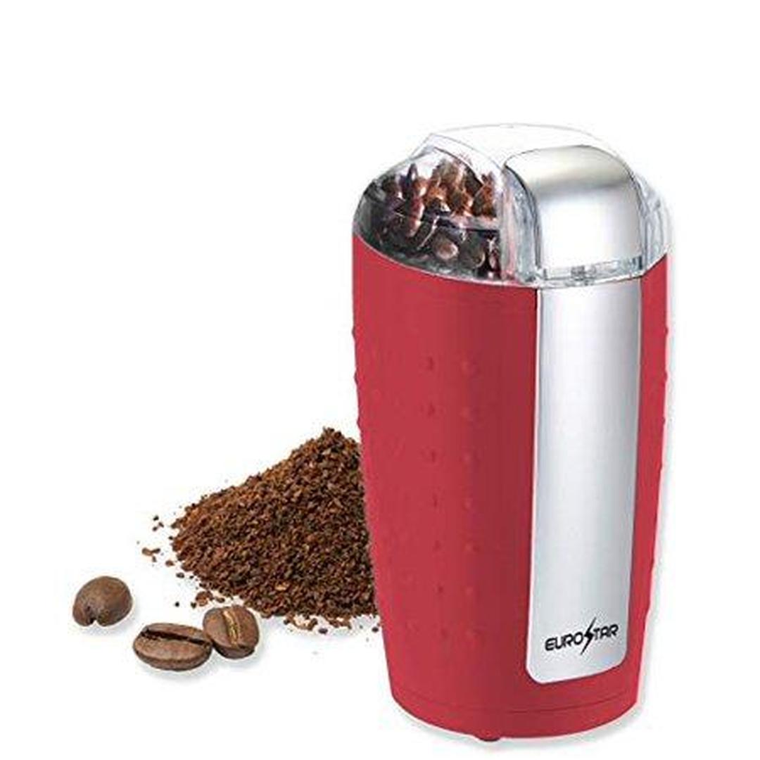 EUROSTAR 3oz Electric Coffee Grinder with Stainless Steel Blades (Red)
