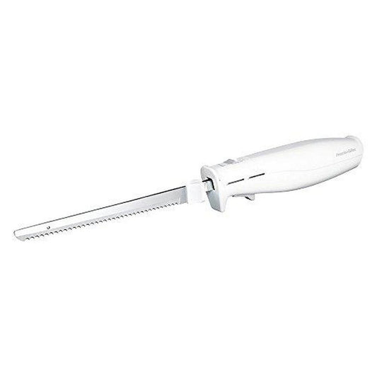 Proctor Silex 74311Y Cuchillo eléctrico de doble navaja de sierra de acero inoxidable, navajas de 18 cm, alámbrico, Blanco.