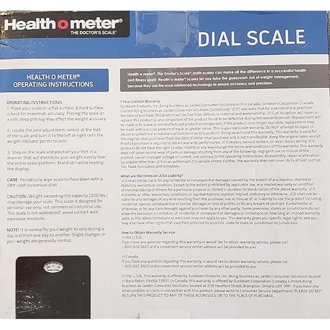 Health O Meter Dial Scale, Black