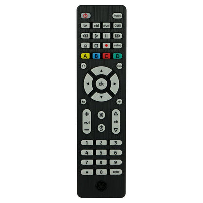 GE 4-Device Universal TV Remote Control in Black, 34457